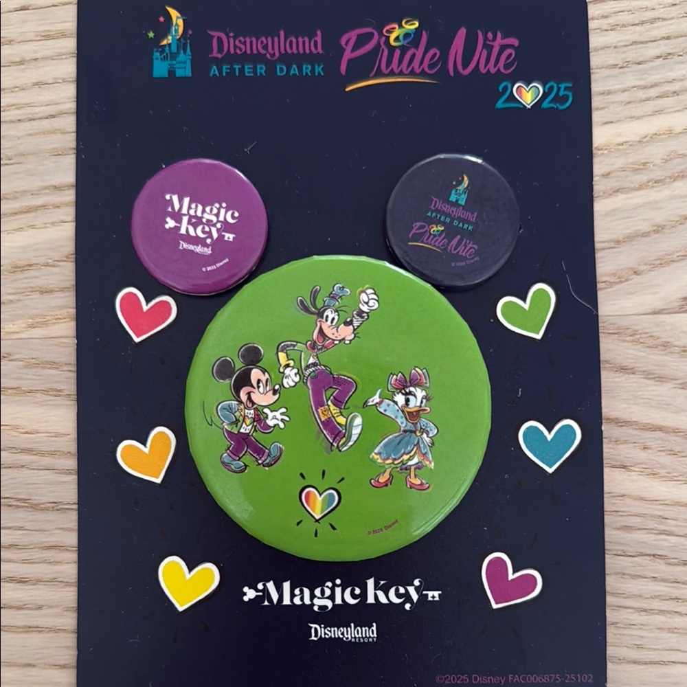 Disneyland Pride Nite Button Set
